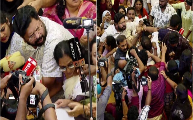 തിരുവനന്തപുരം കോര്‍പ്പറേഷനില്‍ ബിജെപി – യുഡിഎഫ് കയ്യാങ്കളി; ഹാജര്‍ രജിസ്റ്ററിനായി പിടിവലി, കൗൺസിൽ യോഗത്തിൽ നാടകീയ രംഗങ്ങൾ