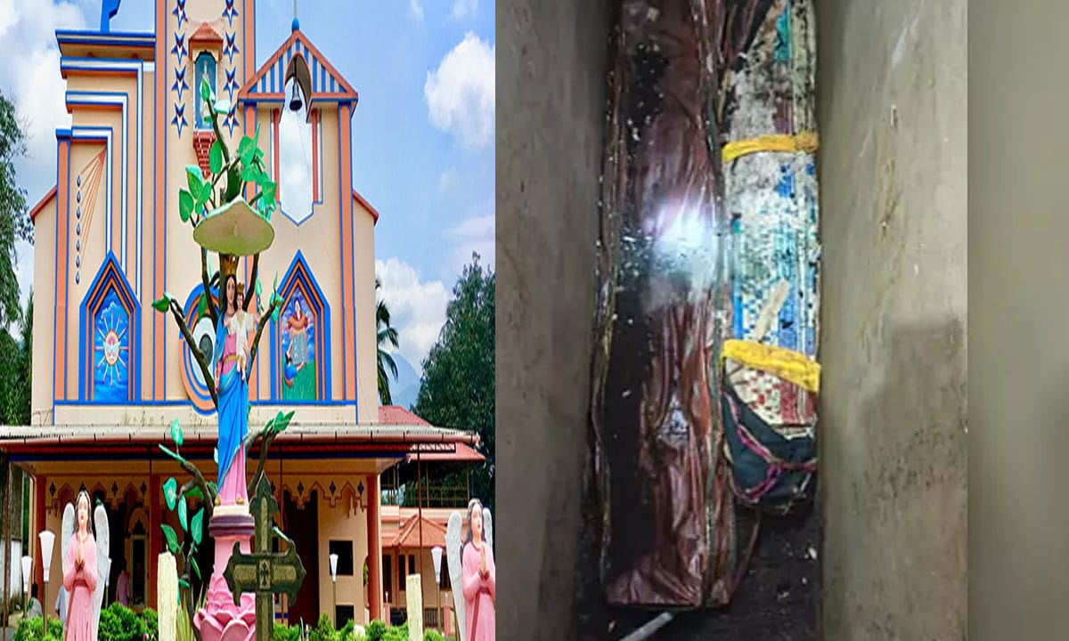 ഇരിട്ടി വാണിയപ്പാറ ഇൻഫാന്റ് ജീസസ് ചർച്ച് സെമിത്തേരിയിലെ ഒരു കല്ലറയിൽ രണ്ട് മൃതദേഹങ്ങൾ?; ശ്മശാനങ്ങളിൽ പിന്തുടരുന്നആചാരങ്ങൾക്ക് വിരുദ്ധമായി, പ്ലാസ്റ്റിക് പായയിൽ വരിഞ്ഞുമുറുക്കി കെട്ടിയ നിലയിൽ അജ്ഞാത വസ്തുക്കൾ ; രണ്ടാമതൊരു മൃതദേഹമെന്ന സംശയത്തിൽ നാട്ടുകാർ; പൊലീസ് അന്വേഷണം തുടങ്ങി