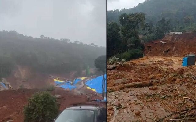 വീണ്ടും വയനാട് ഞെട്ടലിൽ….തുരങ്കപാത നിർമ്മാണ മേഖലയിലെ  വൻ മണ്ണിടിച്ചിലിൽ  തൊഴിലാളികളുടെ ബസും ഷെഡും മണ്ണടിയിൽ; വീണ്ടും മണ്ണിടിയാൻ സാധ്യതയെന്ന് നാട്ടുകാർ ; രക്ഷാപ്രവർത്തനം തുടരുന്നു