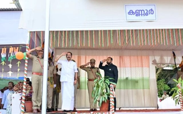 കണ്ണൂരിൽ മന്ത്രി അഡ്വ. സണ്ണി ജോസഫ് ദേശീയപതാക ഉയർത്തി