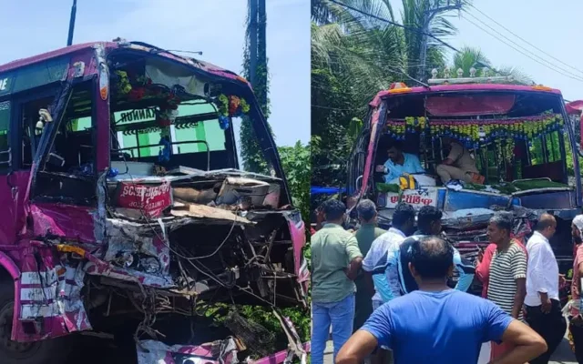 തലശേരി പുന്നോലിൽ ബസുകൾ കൂട്ടിയിടിച്ച് 70 പേർക്ക് പരിക്ക്; 6 പേരുടെ നില ഗുരുതരം