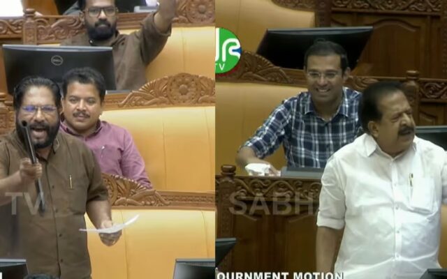 ഒടിഞ്ഞ ലാത്തിയുമായി സഭയിൽ പ്രതിപക്ഷ പ്രതിഷേധം; തമിഴ്നാട്ടിൽ നിന്ന് പൊലീസിനെ ഇറക്കിയിട്ടില്ലെന്ന് ചെന്നിത്തല