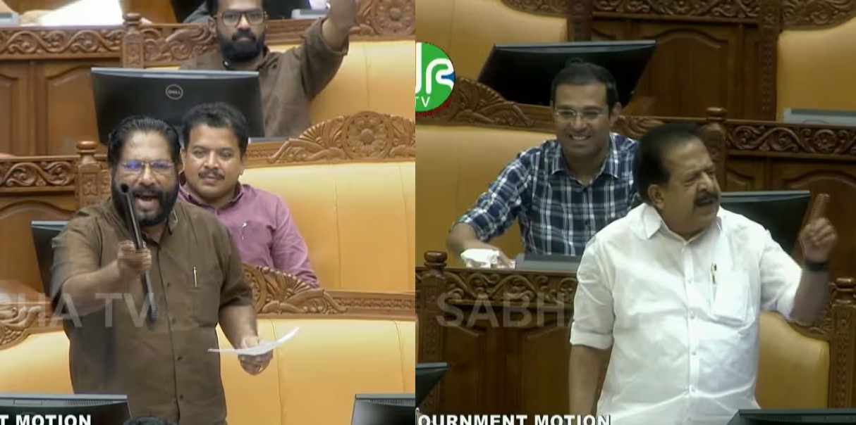 ഒടിഞ്ഞ ലാത്തിയുമായി സഭയിൽ പ്രതിപക്ഷ പ്രതിഷേധം; തമിഴ്നാട്ടിൽ നിന്ന് പൊലീസിനെ ഇറക്കിയിട്ടില്ലെന്ന് ചെന്നിത്തല